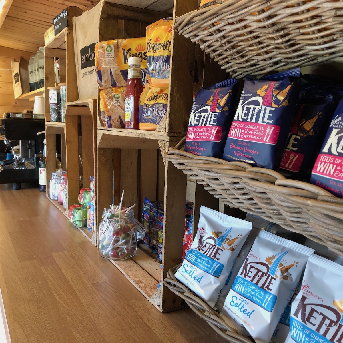 Draft Beer, Wine, hot food and coffee at the Embers Shop 